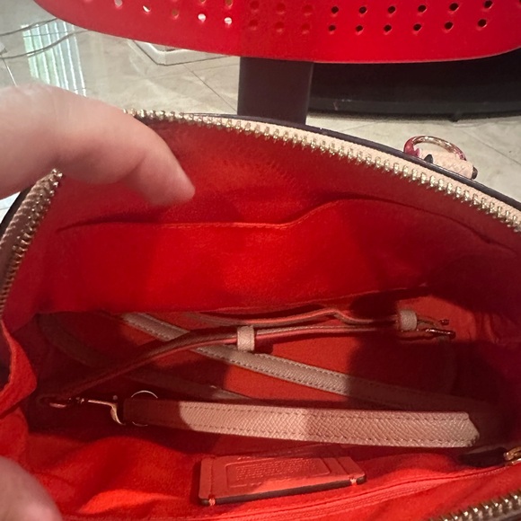 Coach Pink Satchel with Double Top Handles and Gold Accents - Picture 5 of 12